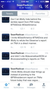 PW Torch's Sean Radican has recently had Dave Meltzer's back in the TNA story